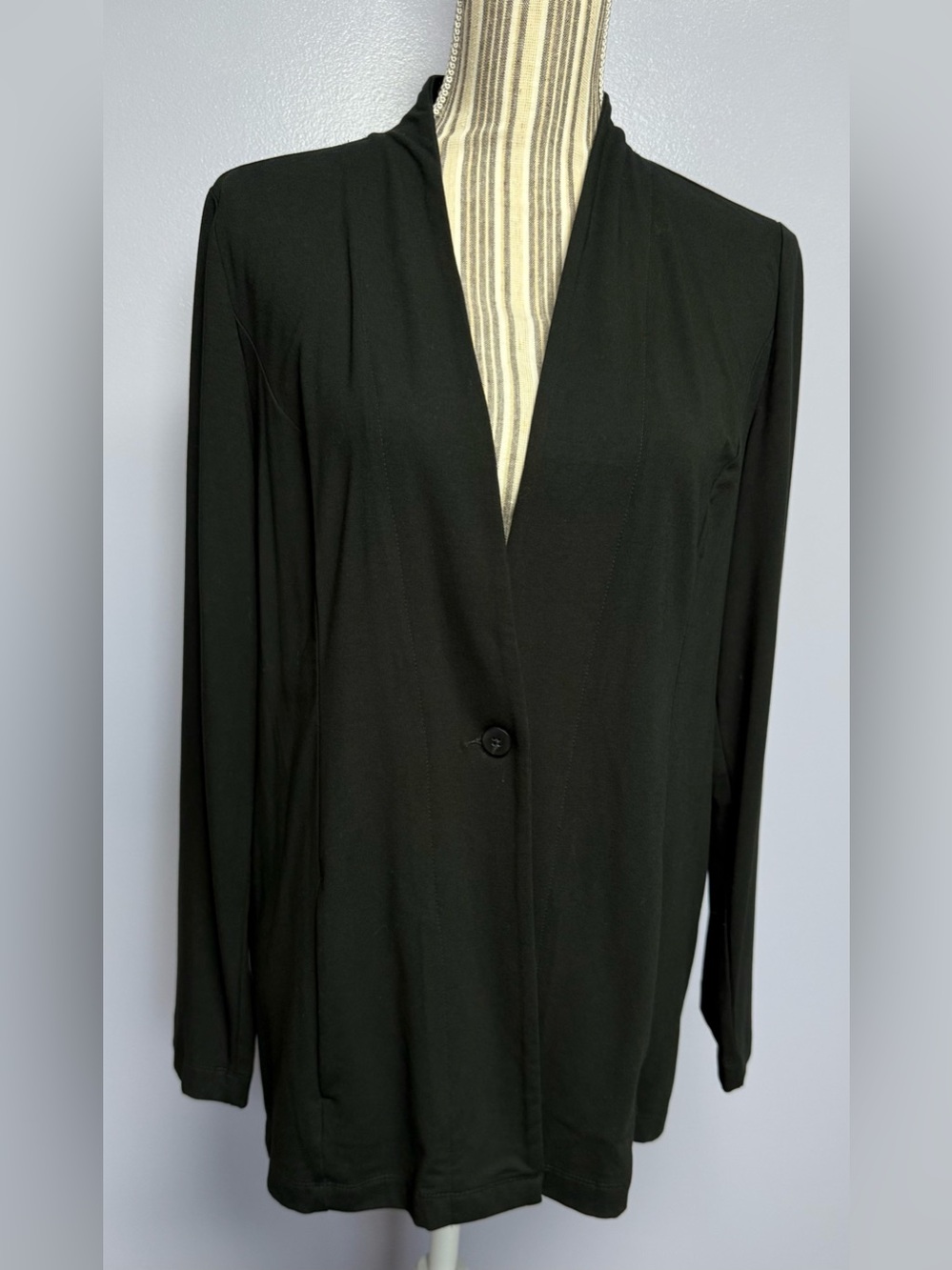 J Jill Wearever collection Women's Black Single-Button Blazer Jacket size S